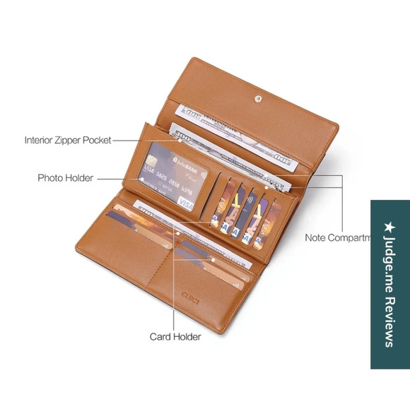 Cluci Mile Large Stylish Wallet. Black/brown NWOT - Picture 3 of 10